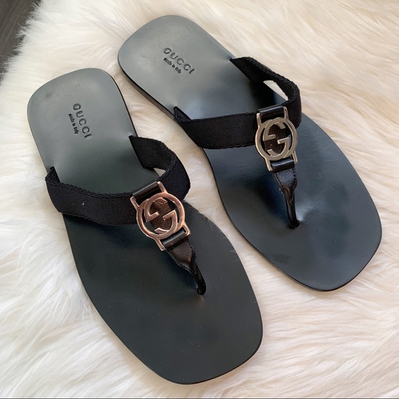 black gucci flops